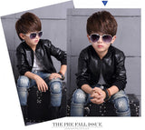 Winter Child Coat Waterproof Baby Girls Boys Leather Jackets