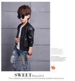 Winter Child Coat Waterproof Baby Girls Boys Leather Jackets