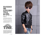 Winter Child Coat Waterproof Baby Girls Boys Leather Jackets