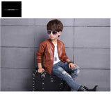 Winter Child Coat Waterproof Baby Girls Boys Leather Jackets