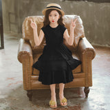 New Kids Summer Dress for Girls Cotton Layered Dress Beach