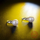 Big Clear Pearl Earrings  Simple Round White Pearl Earrings For Women
