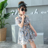Summer Chiffon Kids Floral Clothing Princess Party Dress