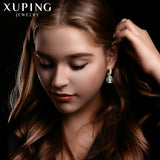 Jewelry Exquisite Crystals from Swarovski Gold Color Plated Earrings for Women