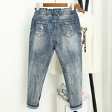 Summer Ripped Boyfriend Jeans For Women Fashion High Mujer Vaqueros