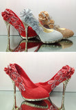 Colorful Wedding Shoes Women Pumps Sexy Ladies Super High Heels