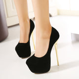 Aneikeh Sexy Pumps Women Fetish Shoes High Heel Stripper Flock Pumps 16 cm Zapatos Mujer