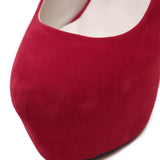 Aneikeh Sexy Pumps Women Fetish Shoes High Heel Stripper Flock Pumps 16 cm Zapatos Mujer