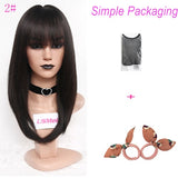 Silky Straight long black Ombre brown blonde Synthetic Wigs for women