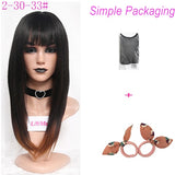 Silky Straight long black Ombre brown blonde Synthetic Wigs for women