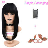 Silky Straight long black Ombre brown blonde Synthetic Wigs for women