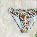 CUPSHE Orange Ruffle Bikini Sets Floral Sexy Swimsuit Two Pieces