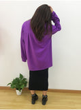 Women's Office Chiffon Irregular Shirt Top Long Sleeve Female