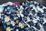 Mens Short Sleeve Hawaiian Fast drying Plus Size Summer Floral Shirt