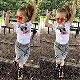 Pudcoco Girl Clothes Summer Kid Cotton Tops T-shirt Short Skirts