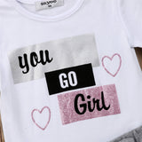 Pudcoco Girl Clothes Summer Kid Cotton Tops T-shirt Short Skirts