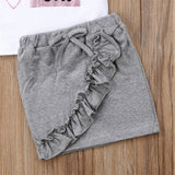 Pudcoco Girl Clothes Summer Kid Cotton Tops T-shirt Short Skirts