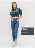luckinyoyo jean woman mom up large size ladies jeans denim 5xl