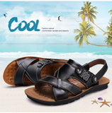 Big Size 48 Men Genuine Leather Sandals Classic Shoes Slippers Soft Sandals
