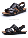 Big Size 48 Men Genuine Leather Sandals Classic Shoes Slippers Soft Sandals