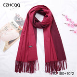 Double Sided Winter Women Cashmere Scarf Shawls And Wraps Female