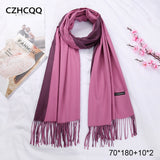 Double Sided Winter Women Cashmere Scarf Shawls And Wraps Female