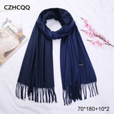 Double Sided Winter Women Cashmere Scarf Shawls And Wraps Female