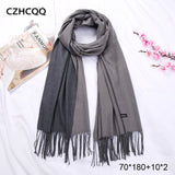 Double Sided Winter Women Cashmere Scarf Shawls And Wraps Female