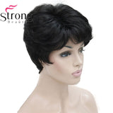Lady Women Short Wave  Hair Wig Blonde with Highlights Full wigs