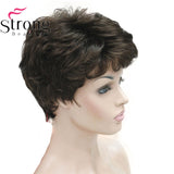Lady Women Short Wave  Hair Wig Blonde with Highlights Full wigs