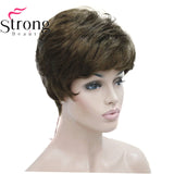 Lady Women Short Wave  Hair Wig Blonde with Highlights Full wigs