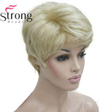 Lady Women Short Wave  Hair Wig Blonde with Highlights Full wigs
