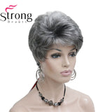 Lady Women Short Wave  Hair Wig Blonde with Highlights Full wigs