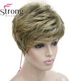 Lady Women Short Wave  Hair Wig Blonde with Highlights Full wigs