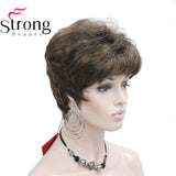 Lady Women Short Wave  Hair Wig Blonde with Highlights Full wigs