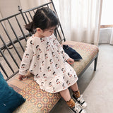 Humor Bear Autumn Cotton Cherry Printed Long Sleeve Princess Dress