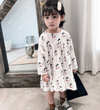 Humor Bear Autumn Cotton Cherry Printed Long Sleeve Princess Dress