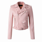 New Fashion Women Winter Leather Lady Motorcycle Coat with Hot Sale