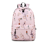 Casual Waterproof Women Backpack Flower Printing