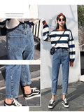 Winter Women 2019 Loose Women High Waist Velvet Jeans