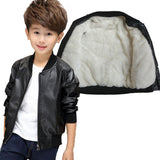 Winter Child Coat Waterproof Baby Girls Boys Leather Jackets