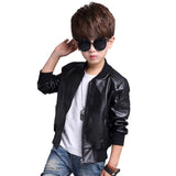 Winter Child Coat Waterproof Baby Girls Boys Leather Jackets