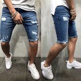 Mens Denim Shorts Super STRETCH Skinny Slim Summer Half Cargo Jeans