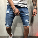 Mens Denim Shorts Super STRETCH Skinny Slim Summer Half Cargo Jeans