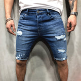 Mens Denim Shorts Super STRETCH Skinny Slim Summer Half Cargo Jeans