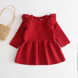 Autumn winter Clothes Lattice Kids Toddler baby dress for girl