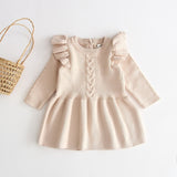 Autumn winter Clothes Lattice Kids Toddler baby dress for girl