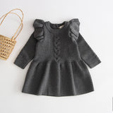 Autumn winter Clothes Lattice Kids Toddler baby dress for girl