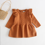 Autumn winter Clothes Lattice Kids Toddler baby dress for girl