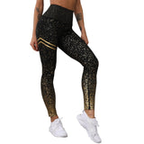 Women Gold Print  Exercise Fitness Leggings